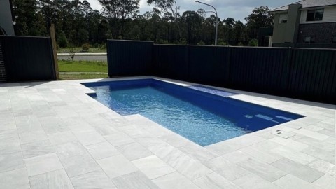 VST blue limestone in swimming pool projects in Sydney, Australia