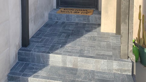 VST blue limestone at projects in LA, USA