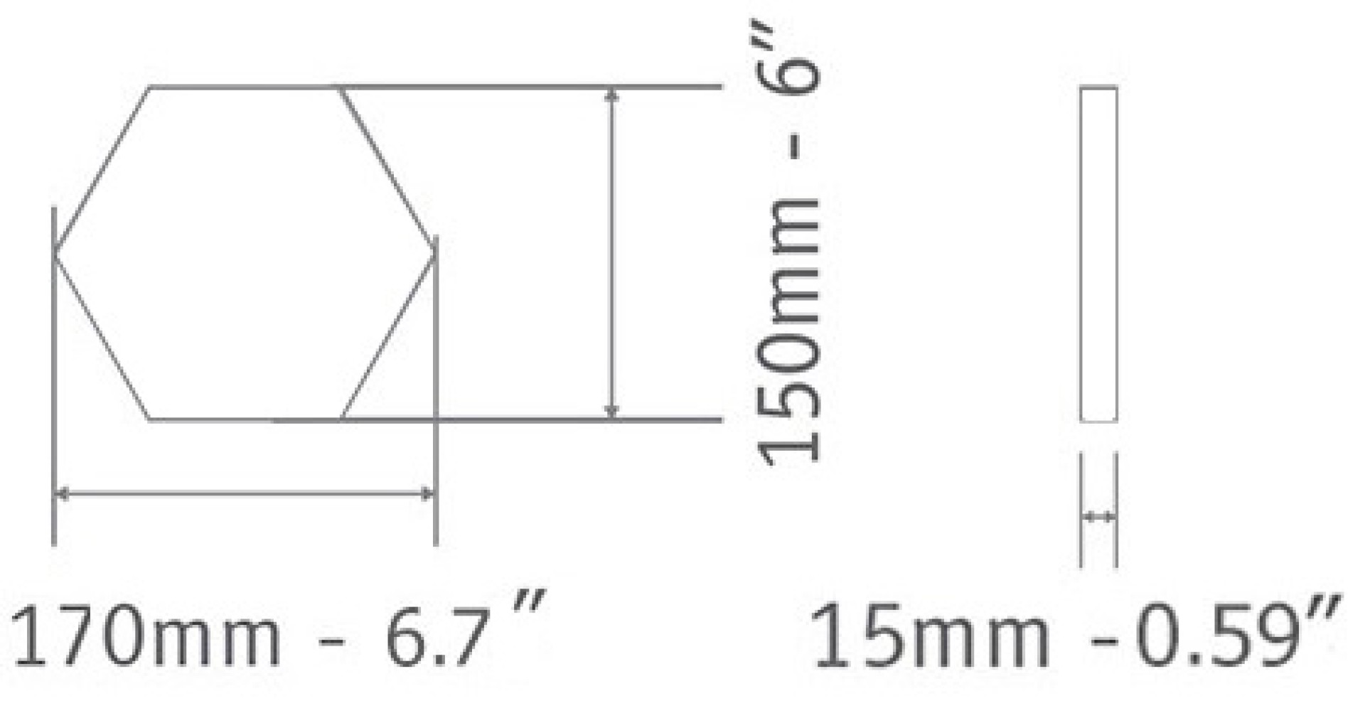 Hexagon 150x170mm