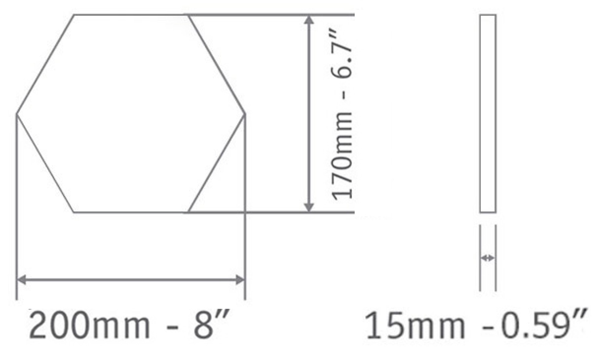 Hexagon 170x200mm