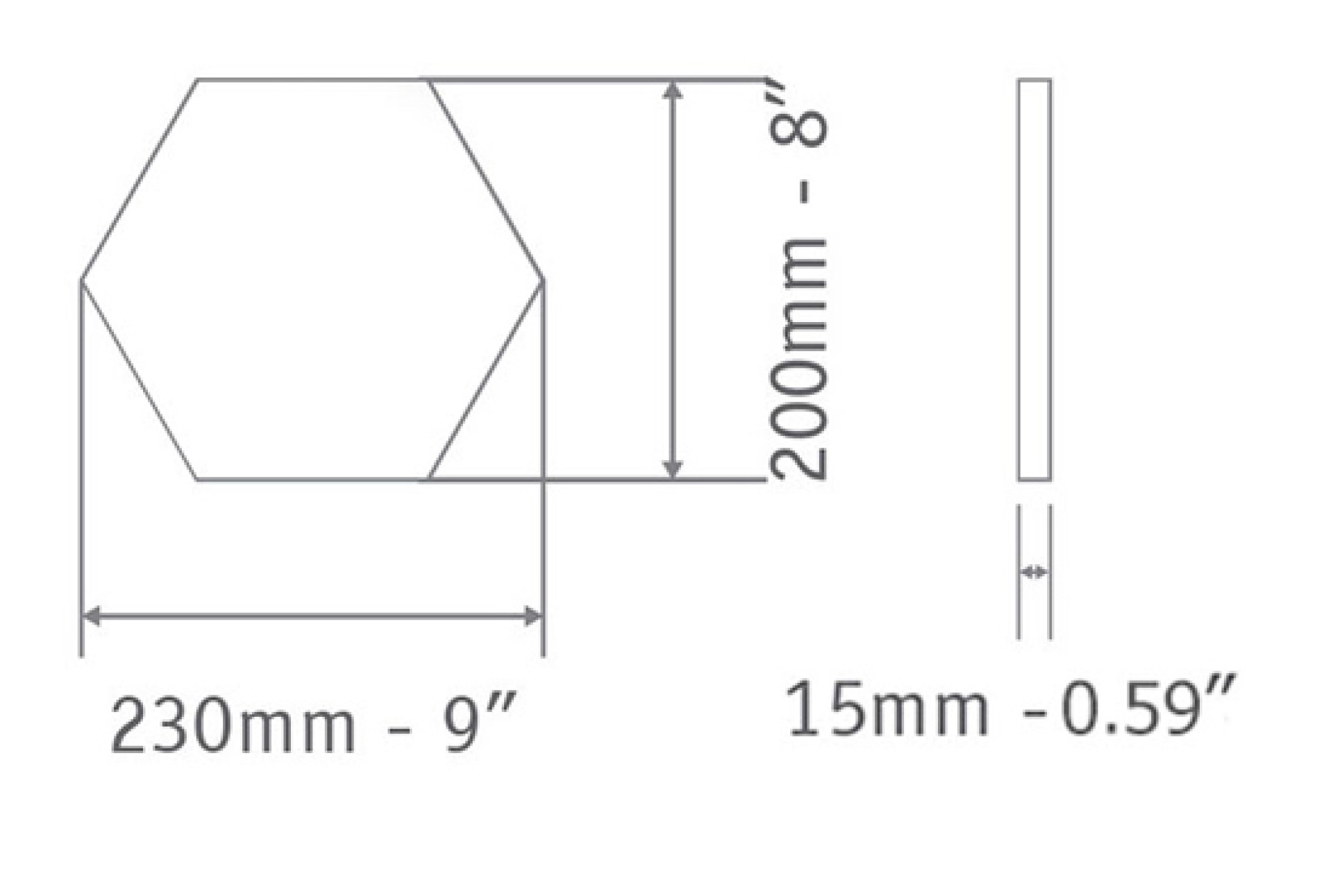 Hexagon 200x230mm