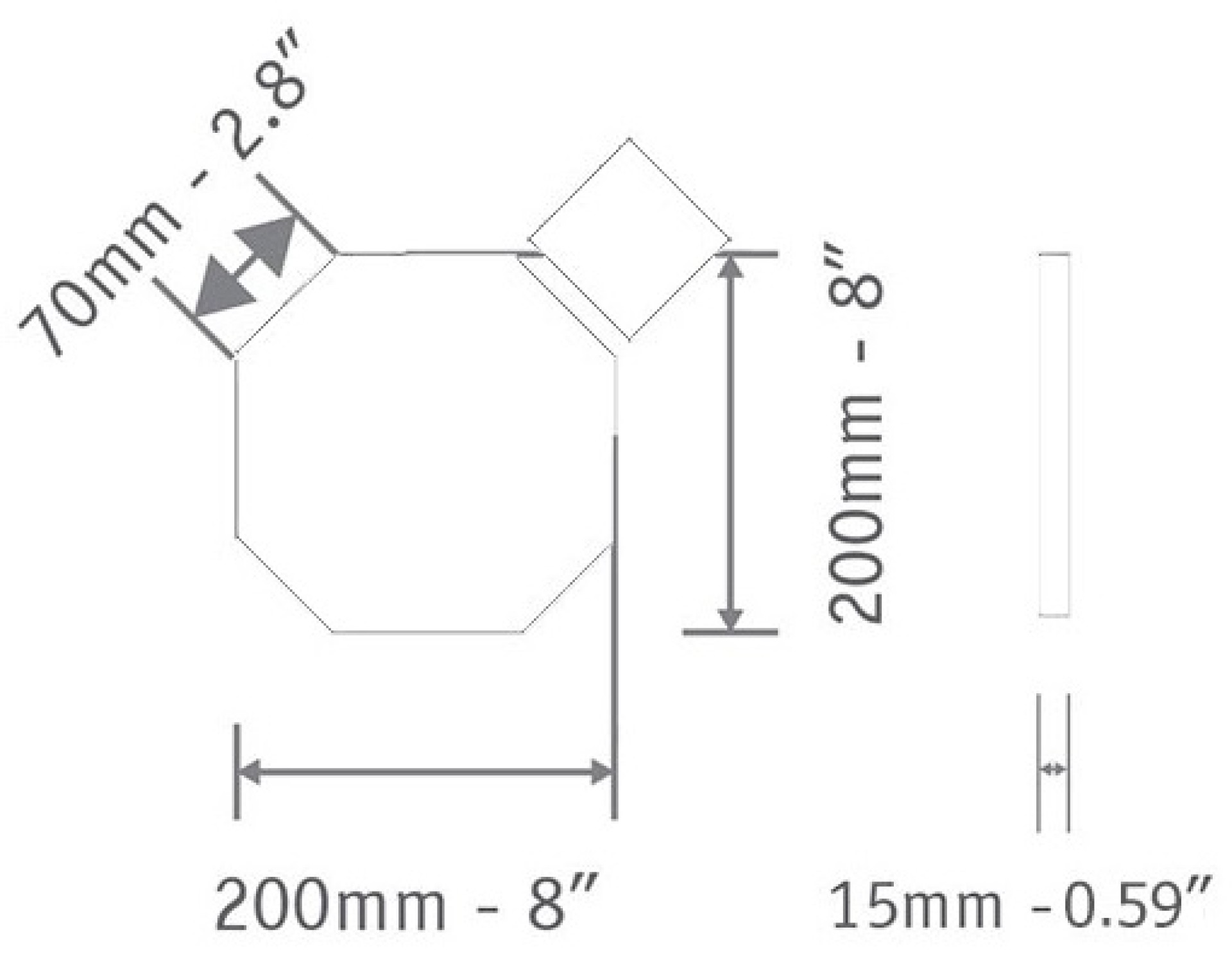 Octagon 200x200mm Small Filler