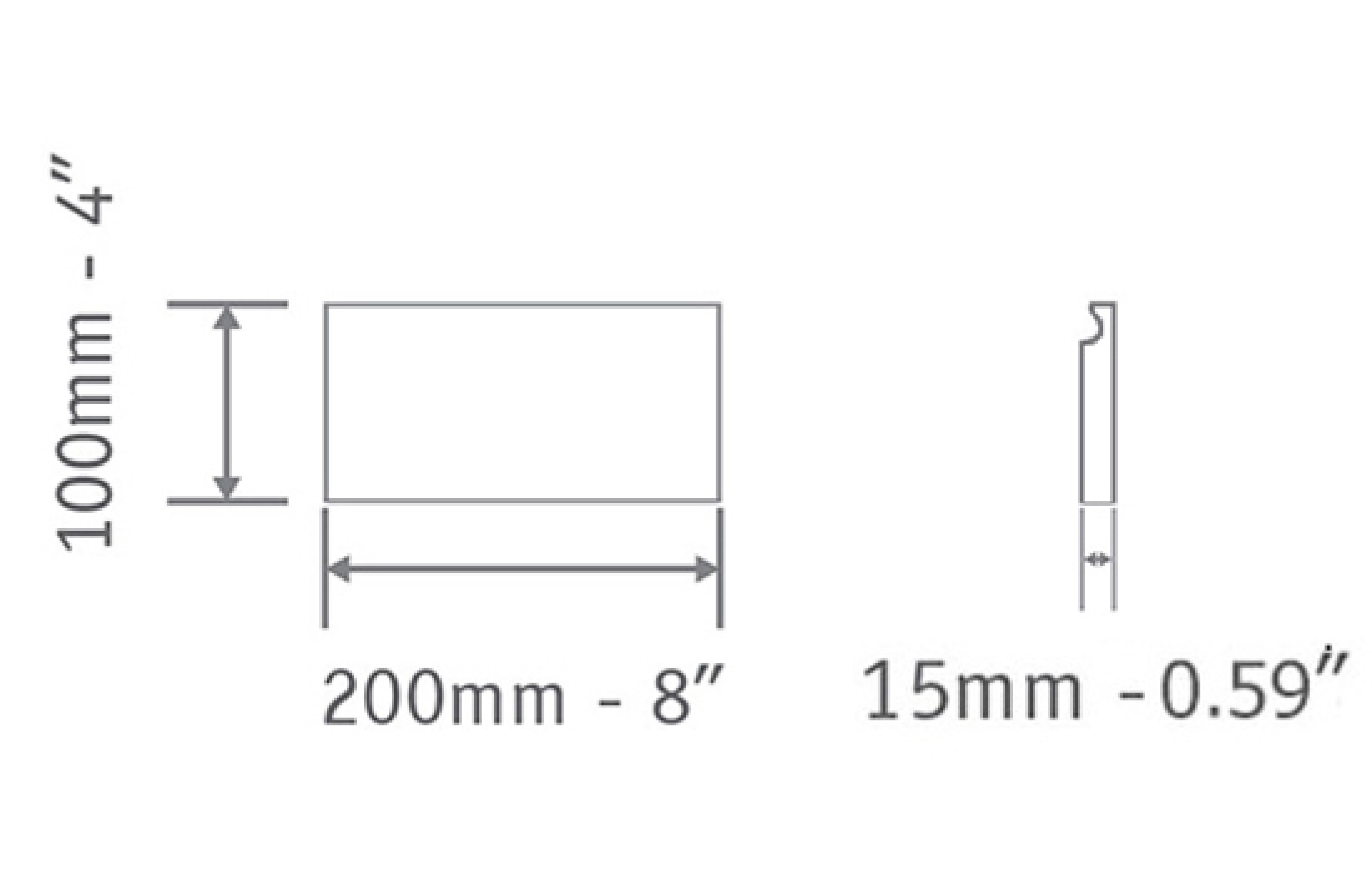 Rectangle Curved Plinth 200x100mm