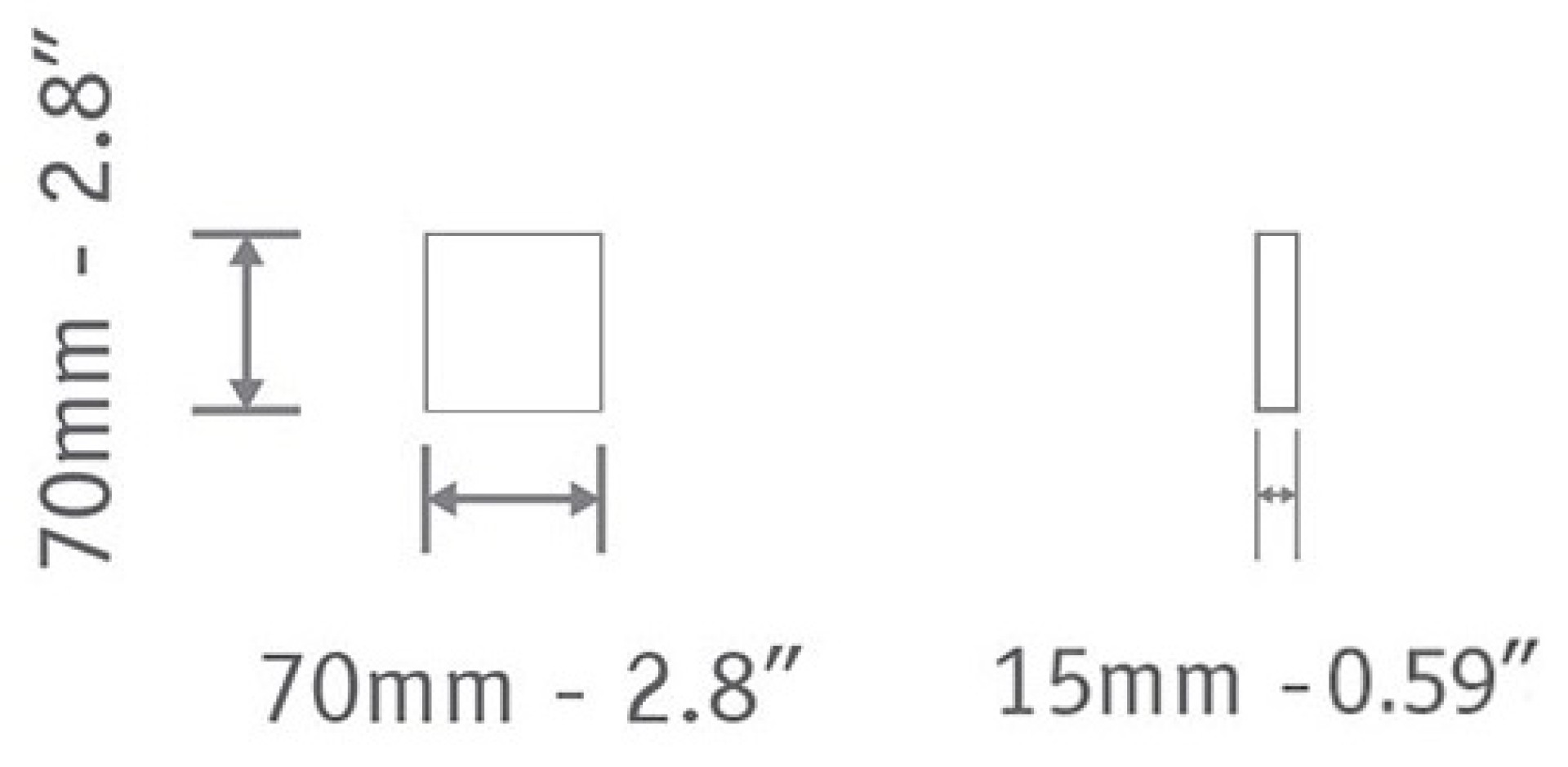 Square 70x70mm